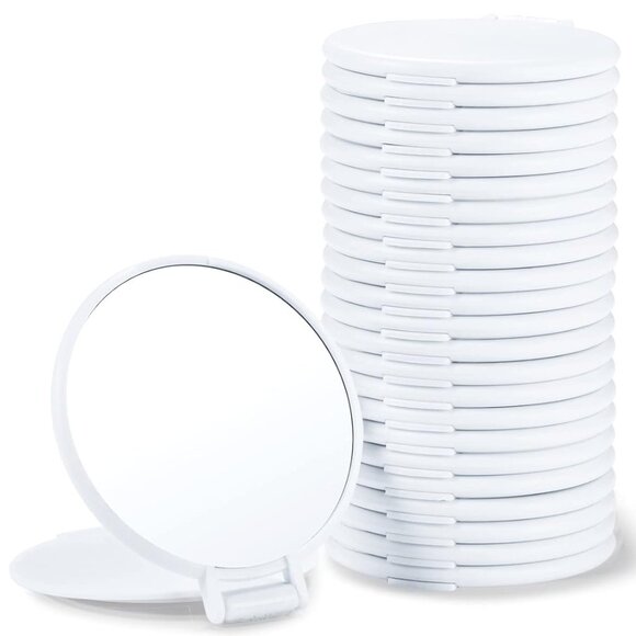 Compact Mirror Bulk, Round Makeup Mirror for Purse, Set of 24 White - Picture 1 of 7